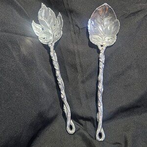 Pewter CB Taut 2001 Grape Leaves Serving Set